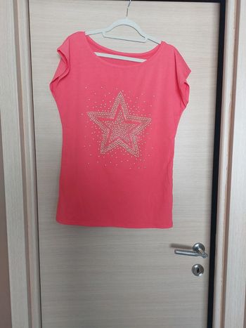 Tee-shirt rose fushia avec brillant