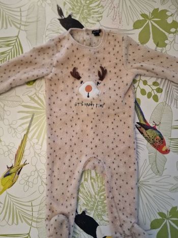 Pyjama moltonné doux mixte 1 pièce taille 9mois