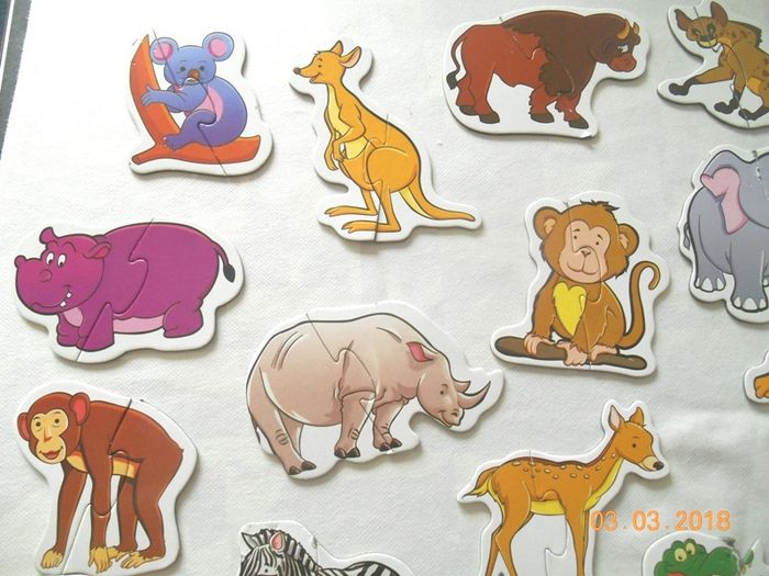 Puzzles 2 pieces x18 animaux - photo numéro 3