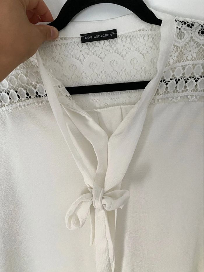Blouse Blanche Avec Broderie Taille Unique - photo numéro 4