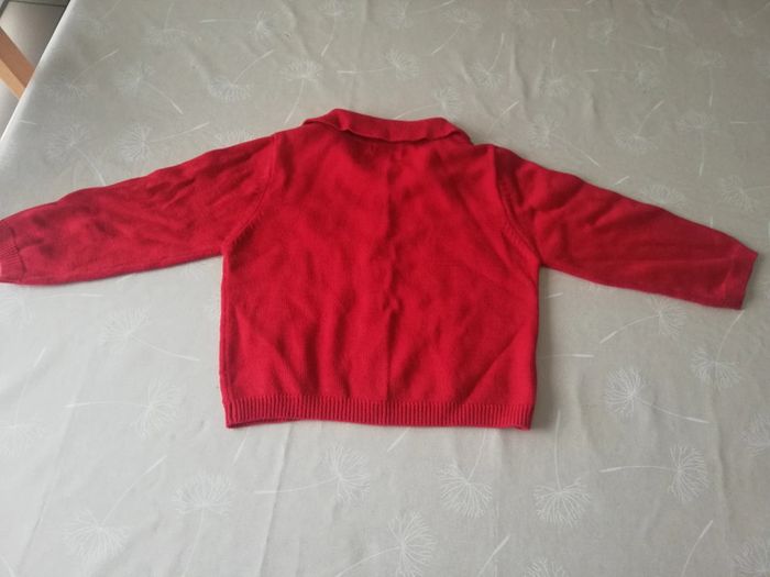Gilet rouge à boutons 90cm - photo numéro 3