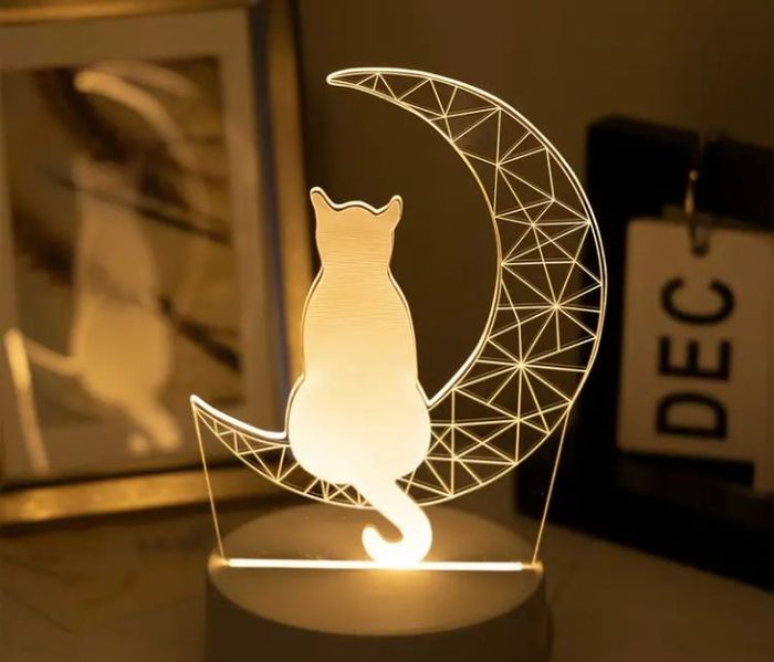 Veilleuse Enfant Chat sur la Lune - photo numéro 4