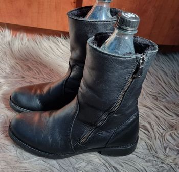 Bottines noir cuir 36