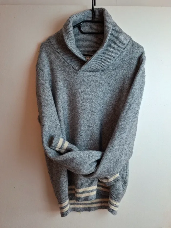 Pull Abercrombie & Fitch gris col châle XL - photo numéro 8