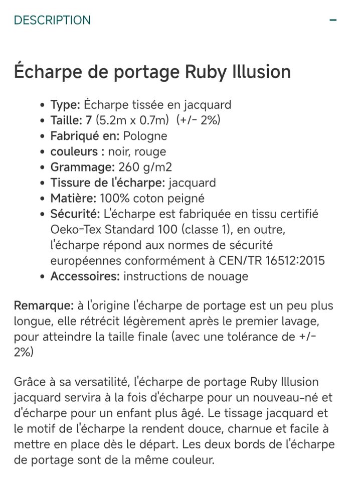 Écharpe de portage tissée taille 7 - photo numéro 6