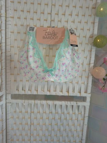 🌸joli soutien-gorge Brigitte Bardot fleuri & dentelle femme T100E