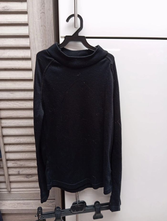 Pull manche longue noir 12 ans Wedze