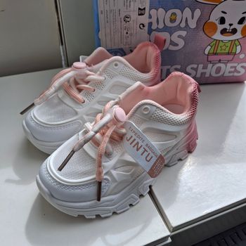 Chaussure à Lacets Basket Neuve Fille Rose blanche