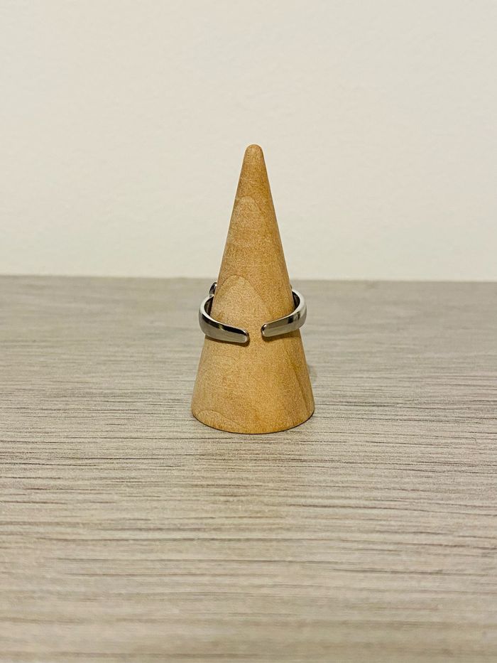 Bague ajustable argenté boucle acier inoxydable - photo numéro 4