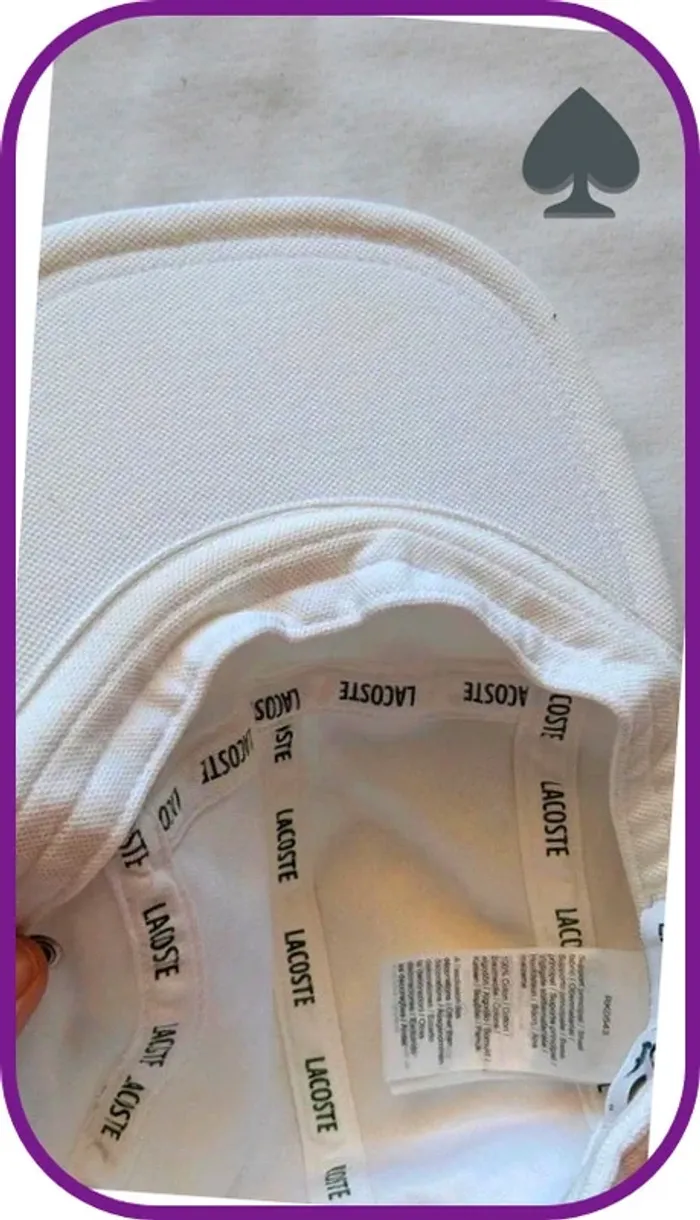 Casquette  blanche homme Lacoste S - photo numéro 8