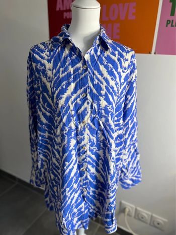 Chemise Bleu Lila Manches Longues Oversize taille M/L