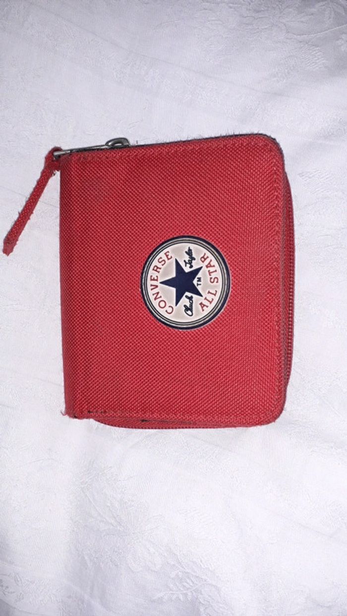 Porte feuille rouge converse