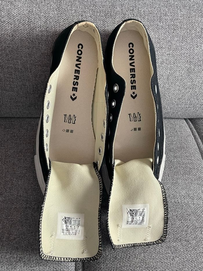 Converse basse noire plate-forme 39 en toile - photo numéro 9