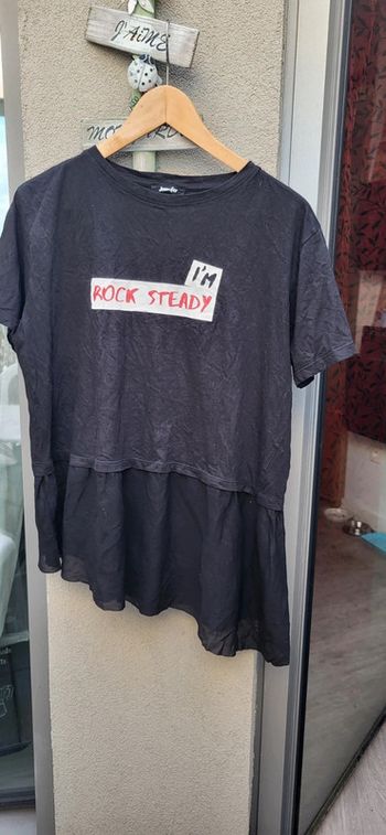 T shirt noir tulle
