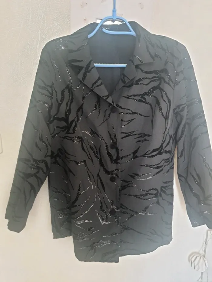 Veste noir strass 46