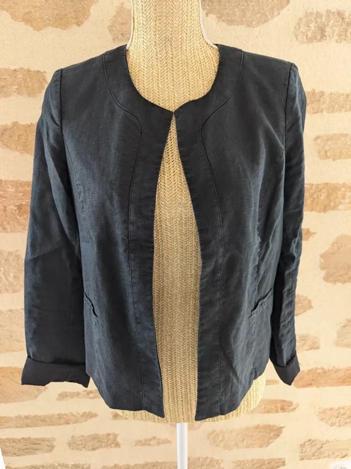 Veste lin noir