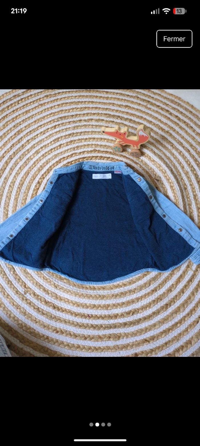 Chemise en jean Zara 9/12 mois - photo numéro 2
