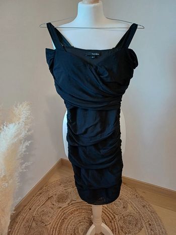 Robe noire moulante plissée Tally Weijl taille XXS 32