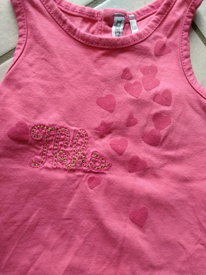 Ensemble débardeur rose et Panta court blanc à pois. bebe 6 mois - photo numéro 6