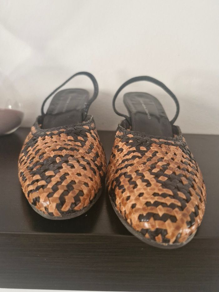 Sandales tressées Marron et noir - photo numéro 2