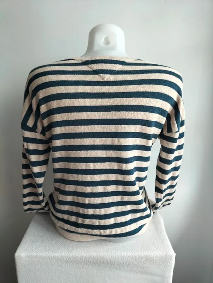 Pull Léger Femmes Col V - Tommy Hilfiger - Denim - Taille XXS - photo numéro 4