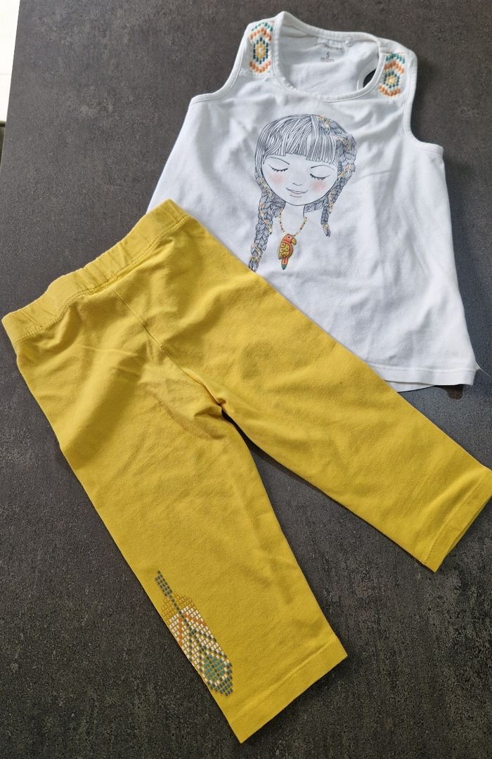 2 leggings 2 tuniques 4 ans tbe - photo numéro 2
