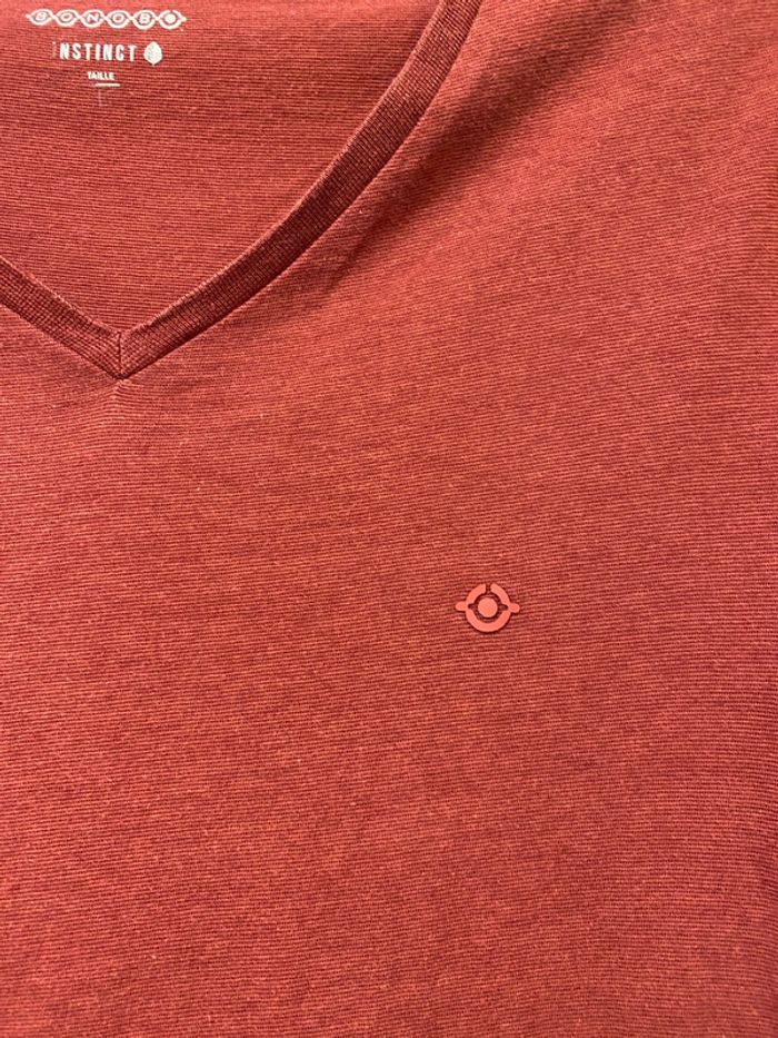 Teeshirt bordeaux col V Bonobo taille L - photo numéro 4
