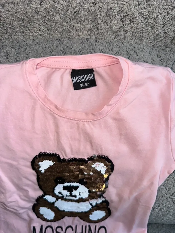 T-shirt sequins réversible rose Moschino - photo numéro 2