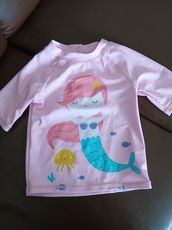 tee shirt de bain anti uv fille petite sirene tex baby 81 cm 18 mois