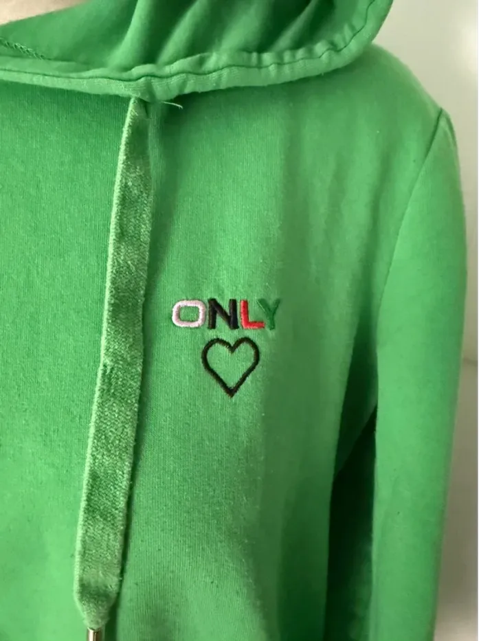Sweat à capuche vert ONLY – Taille XS - photo numéro 2