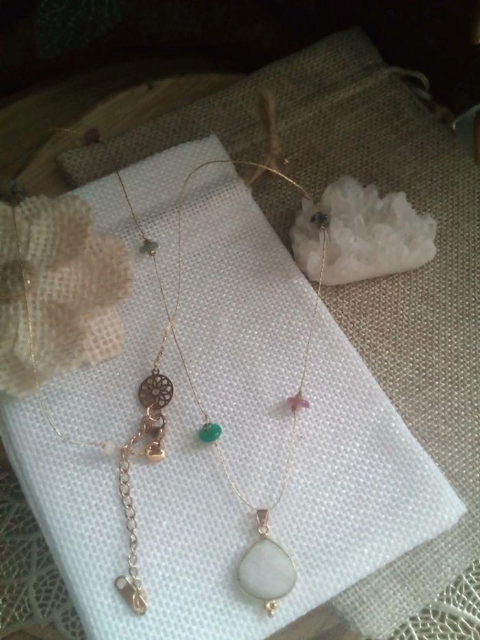 Collier sautoir avec pierres naturelles semi précieuses - photo numéro 5