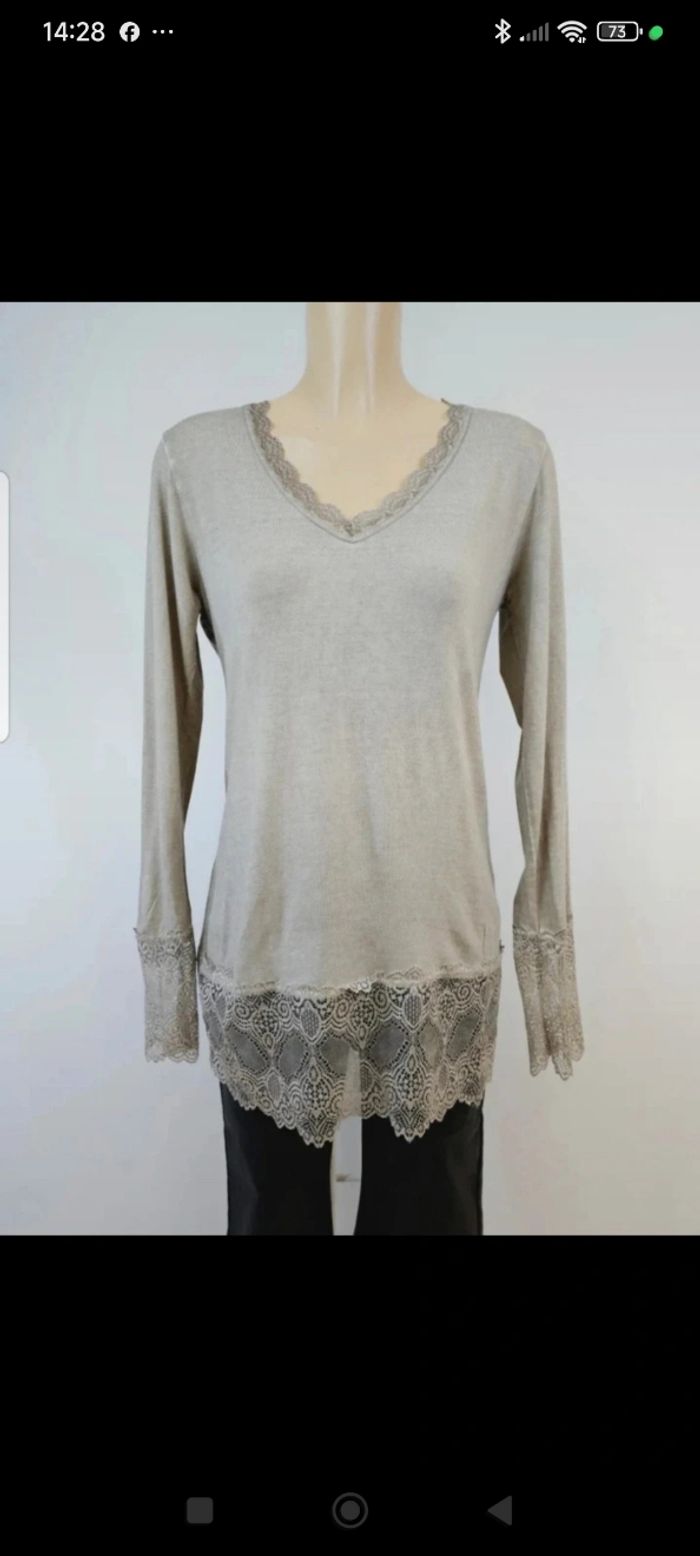 Sous-pull kaki clair - Made in Italy - Taille unique