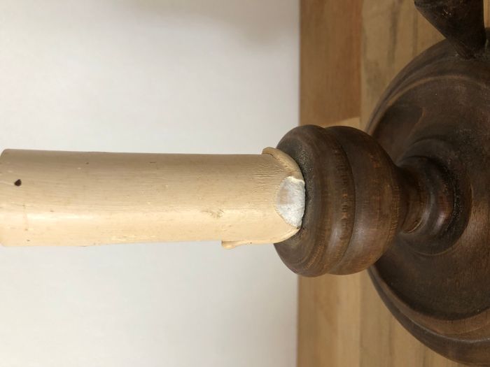 Lot de deux anciennes lampes bougeoirs à restaurer - photo numéro 8