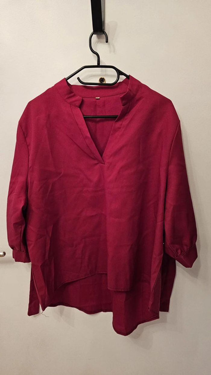 Chemisier femme à perles rouge shein 2XL