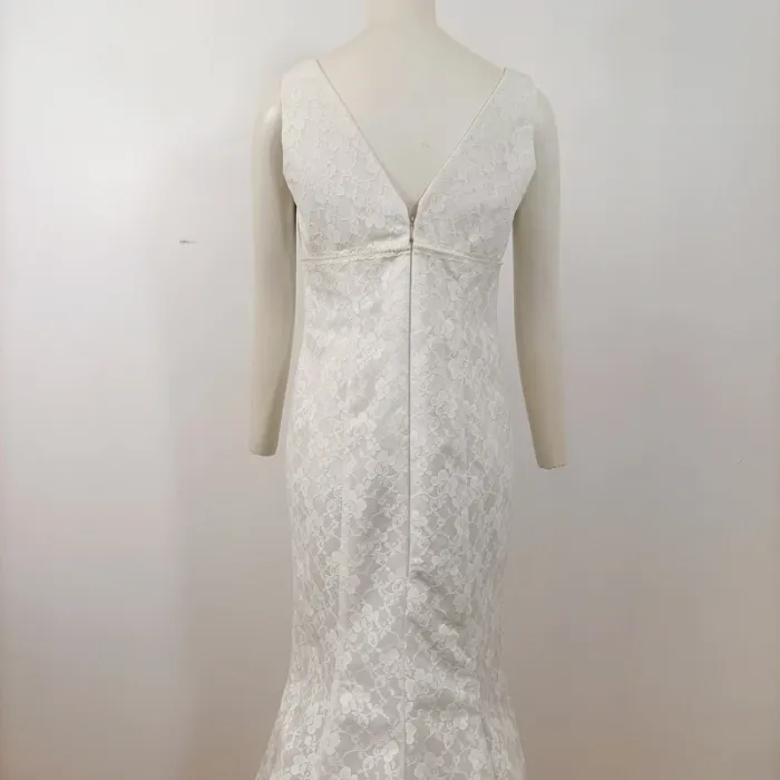 Robe de mariée - Robe sirène dentelle blanche perles – taille M – élégante Taille 43 - A764 - photo numéro 6