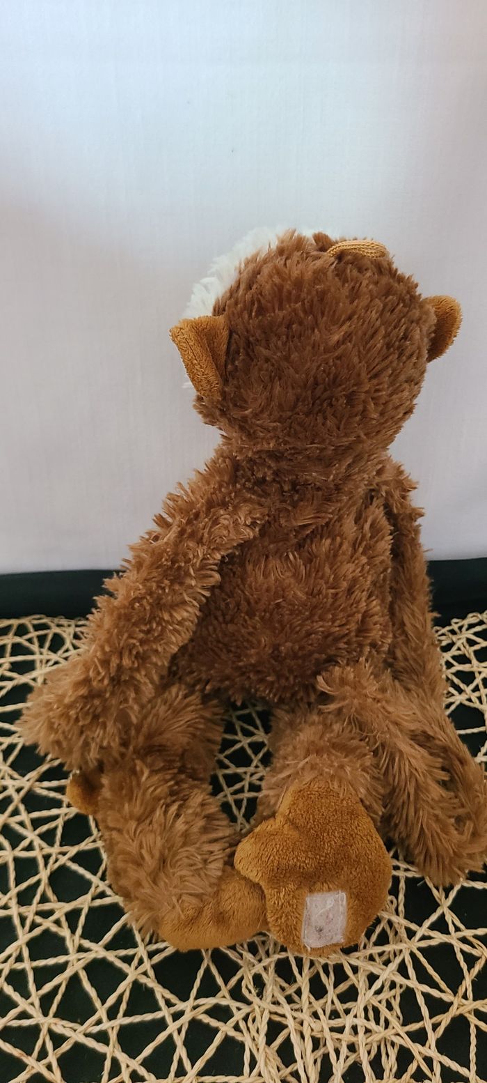Peluche  singe GIPSY marron cacahuète 40 cm - photo numéro 5