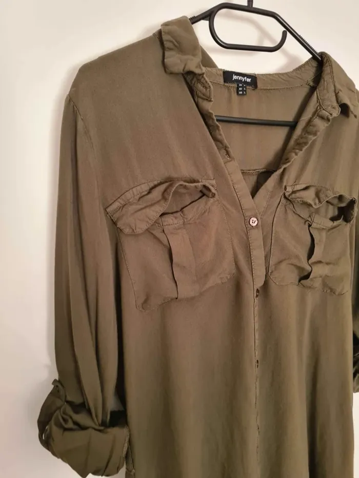 Robe chemise kaki taille 40 - photo numéro 2