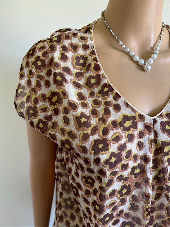 Blouse imprimée à manches courtes JS Millenium taille S comme neuve - photo numéro 4
