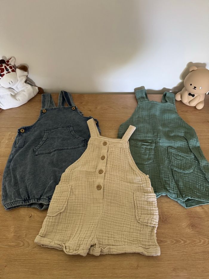 Lot de 3 salopettes été - taille 6 mois