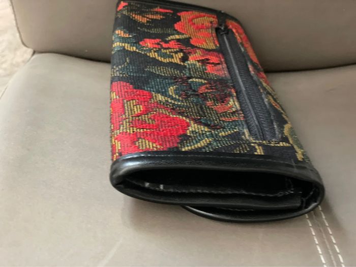 Portefeuille vintage broderie fleurie - photo numéro 3