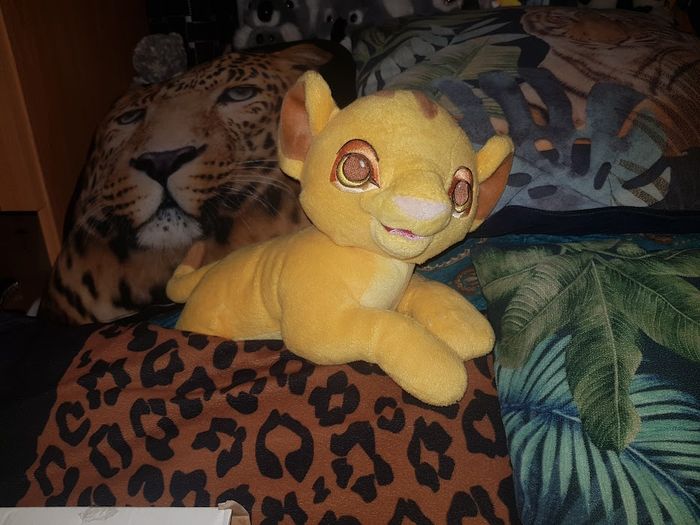 Magnifique peluche lumineuse veilleuse 30cm disney roi lion simba + mini pendule horloge - photo numéro 2