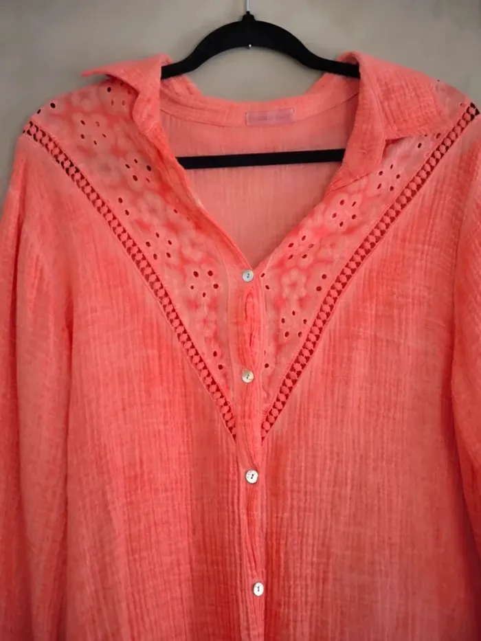 Chemise de plage oversize gaze de coton 44/46 - photo numéro 2