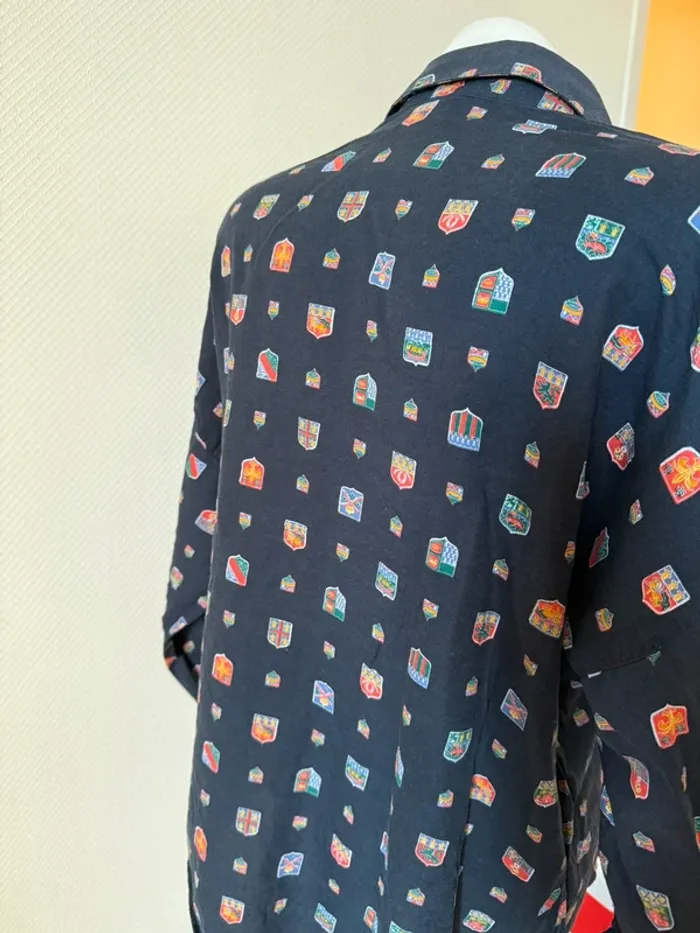 Chemise vintage bleu marine en bon état taille 42 Jean chancel - photo numéro 5