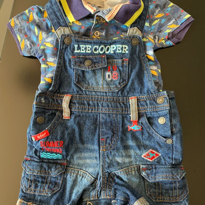 Ensemble Lee Cooper 12 mois salopette t-shirt poissons bleu - photo numéro 9