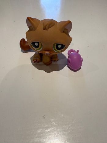 Figurine Pet Shop chat marron avec souris