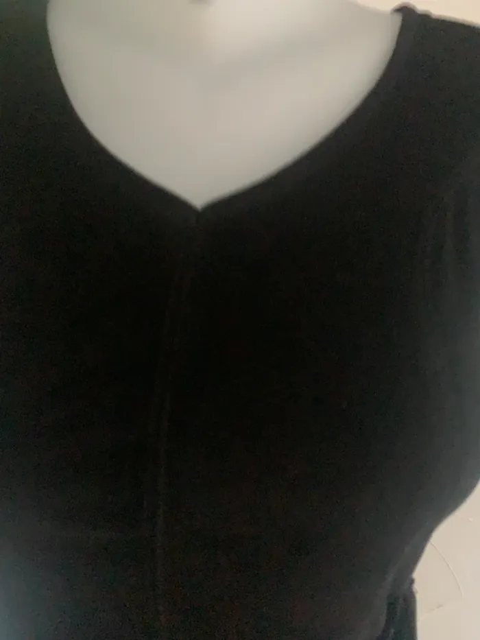 Robe noire col V Tally weijl taille M effet daim - photo numéro 8