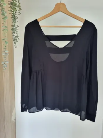 blouse évasée noire