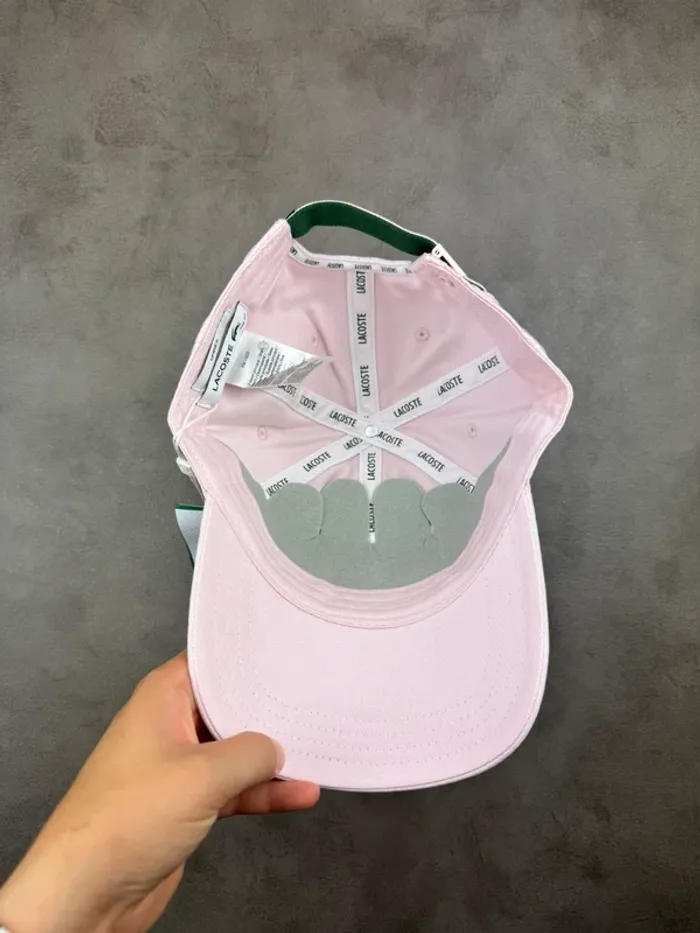 Casquette Lacoste Rose Pale Logo brodé Neuve - photo numéro 6