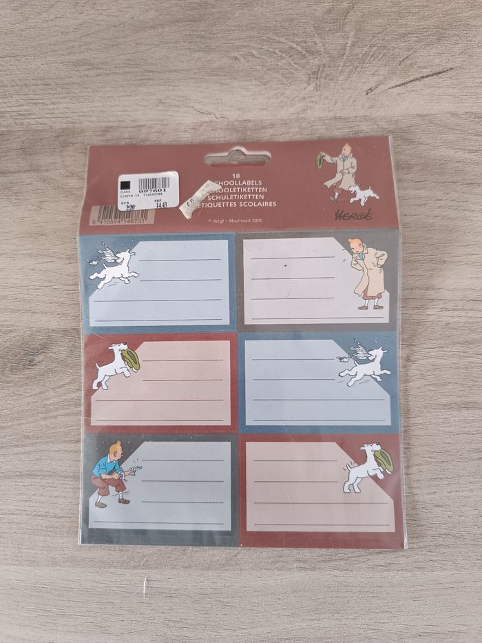 Étiquettes tintin et Milou vintage neuves - photo numéro 2