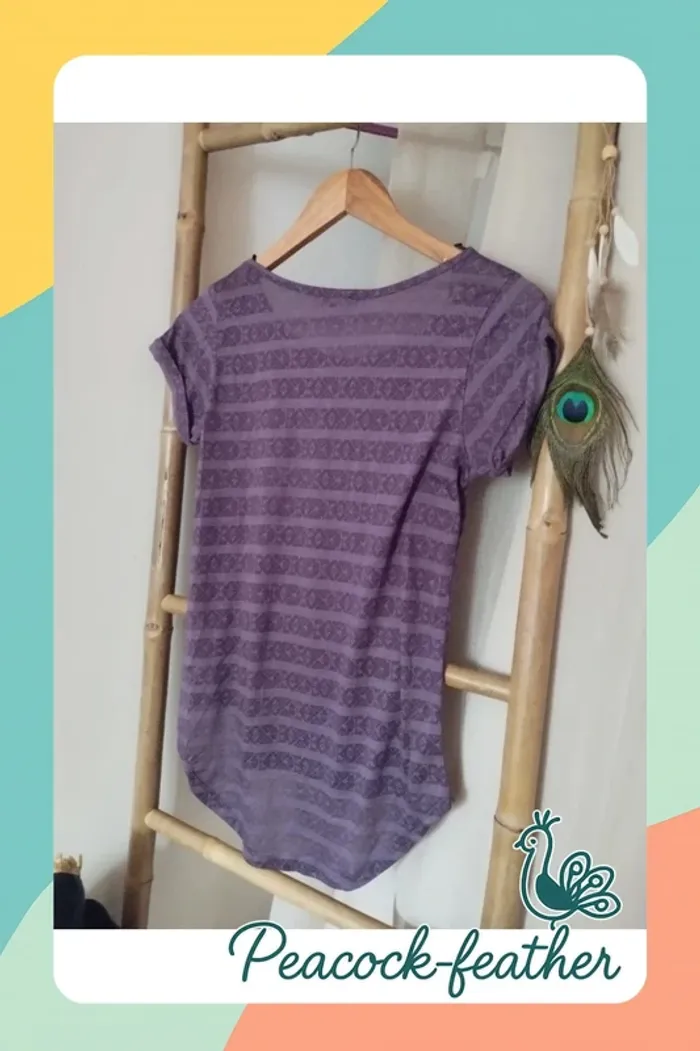 T-shirt New yorker neuf violet 36 - photo numéro 4